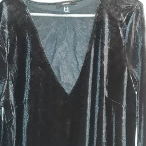 Forever 21 🖤Black🖤 Velvet Mesh Panel Dress